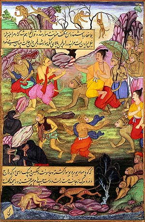 Rama and his allies arrive at the shores of the ocean