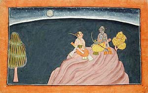 Rama and Lakshmana on Mount Prasravana