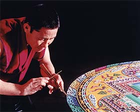 Sand Mandala construction