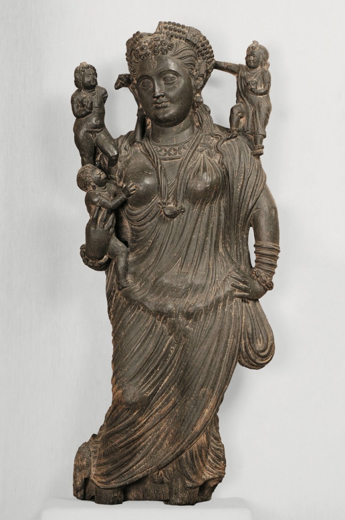 The goddess Hariti with three children Sikri